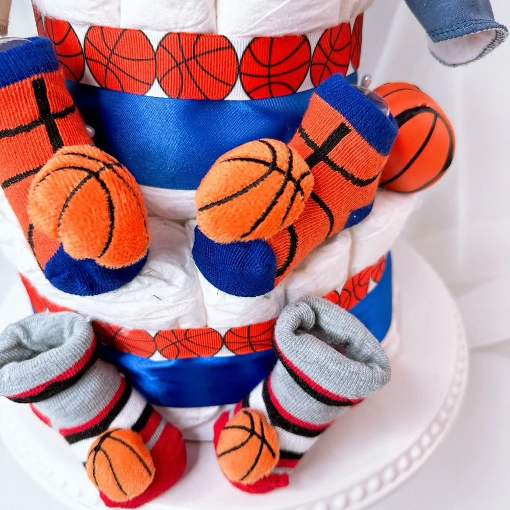 Sport Diaper Cake, Basketball Diaper Cake